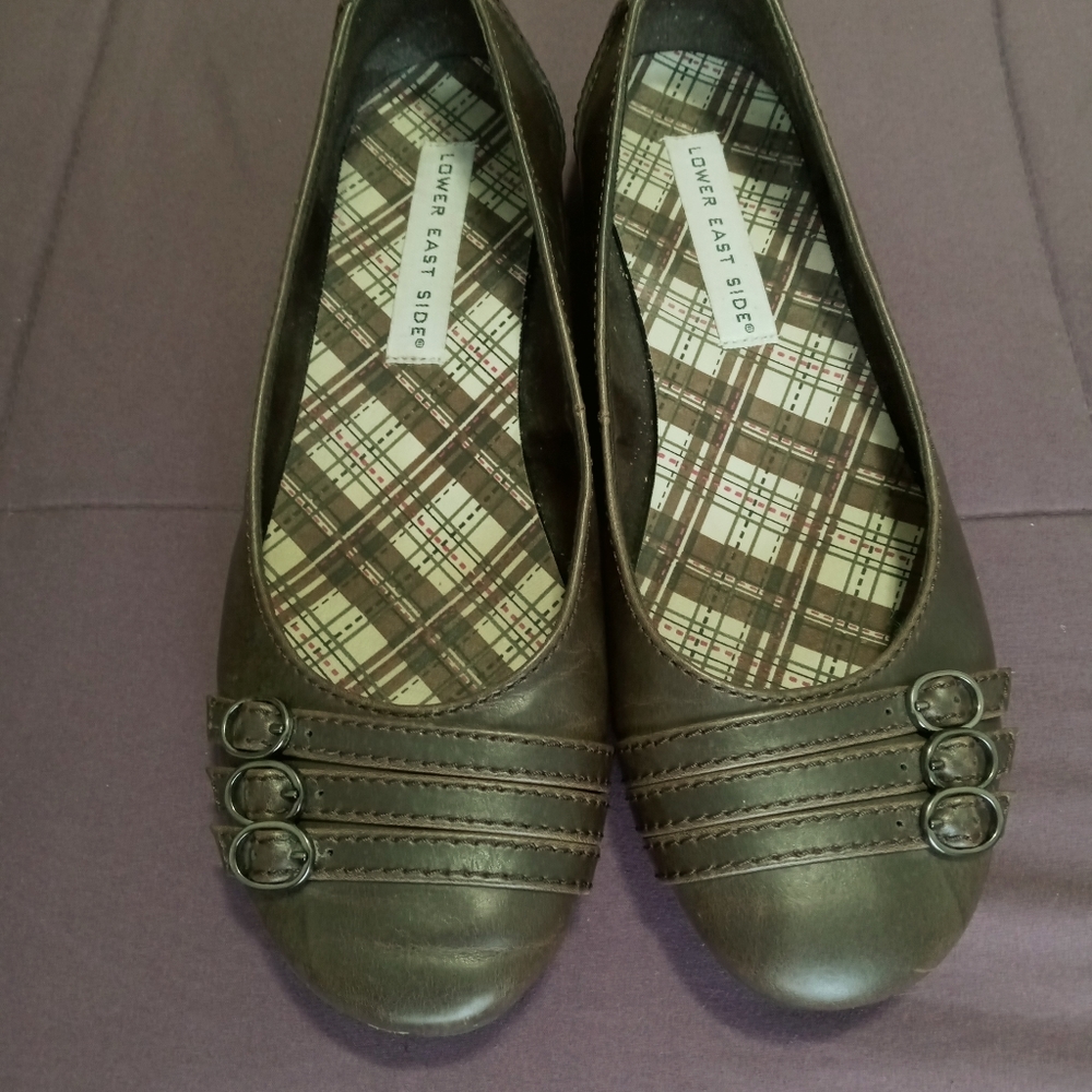 Brown Buckled Flats